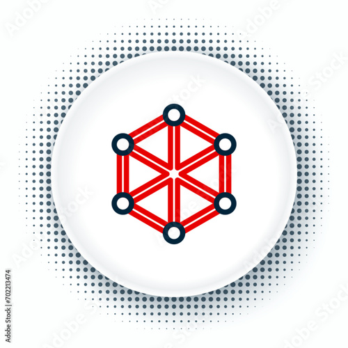 Line Blockchain technology icon isolated on white background. Cryptocurrency data. Abstract geometric block chain network technology business. Colorful outline concept. Vector