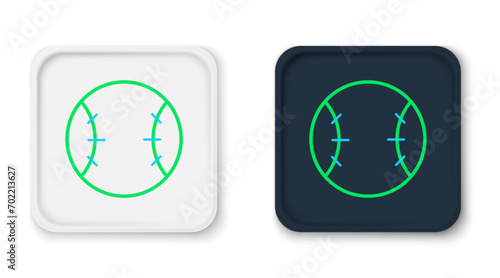 Line Baseball ball icon isolated on white background. Colorful outline concept. Vector
