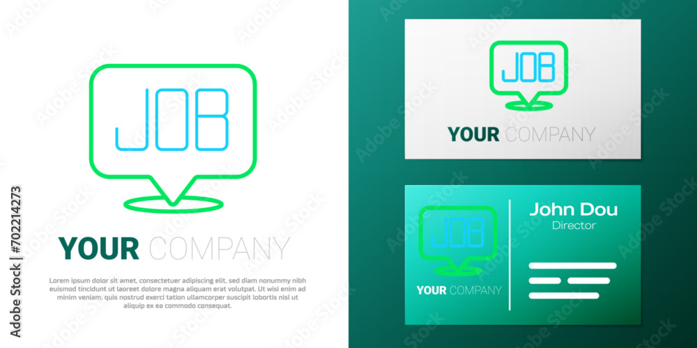 Line Search job icon isolated on white background. Recruitment or selection concept. Human resource and recruitment for business. Colorful outline concept. Vector