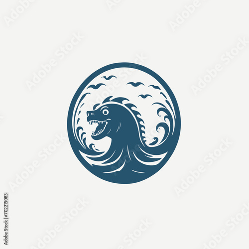 Sea Monster Logo Design EPS format Very Cool