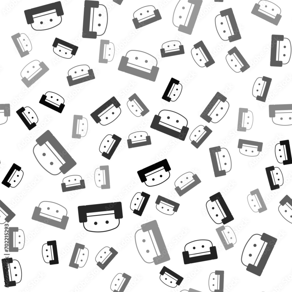 Black Armchair icon isolated seamless pattern on white background. Vector Black Armchair icon isolated seamless pattern on white background. Vector
