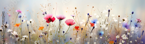 Wildflower meadow in soft focus with a dreamy atmosphere