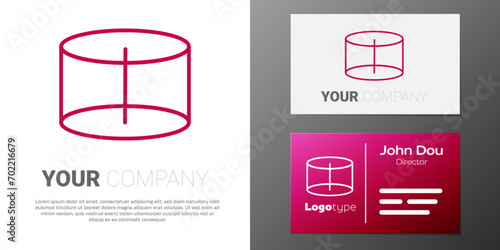 Logotype line Geometric figure Cylinder icon isolated on white background. Abstract shape. Geometric ornament. Logo design template element. Vector