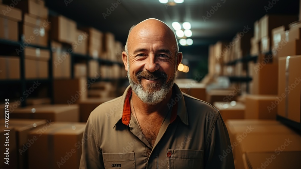 Startup small business, Businessman running an e-commerce small business. Male entrepreneur preparing orders for shipping at the home office, packaging box, ai generative	
