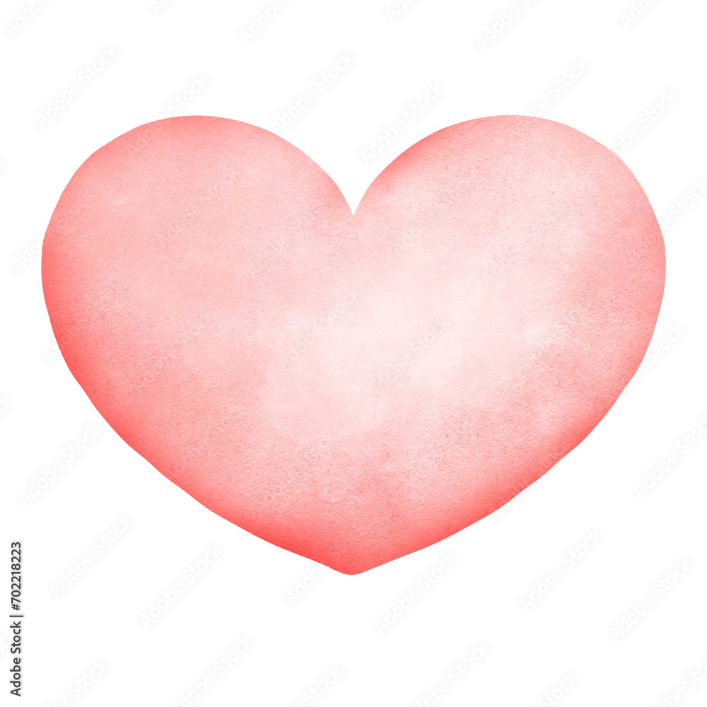 Red heart on transparent background