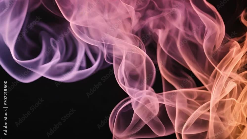 Floating smoke on a dark background with neon lighting. Generative AI Floating smoke on a dark background with neon lighting. Generative AI