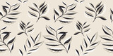 Light tropical botanical seamless pattern. Creative abstract shape leaves branches background. Simple floral leaf printing. Vector hand drawn sketch. Design for fashion, fabric and textiles