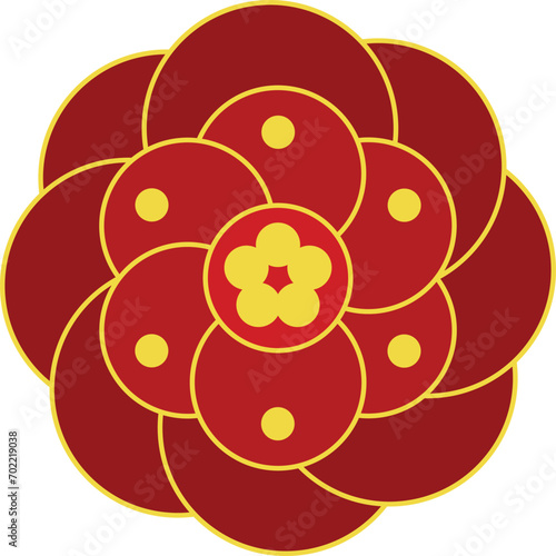 Red vector Chinese flower element illustration