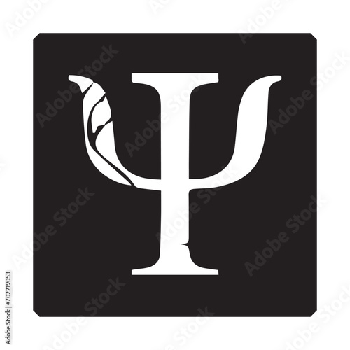 Fototapeta Naklejka Na Ścianę i Meble -  Psi Symbol in Greek Alphabet, Vector Image Illustration Isolated on White Background