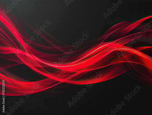 abstract colorful flowing wave red lines isolated on black background. Design element for technology, science, modern concept