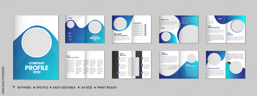 Company profile, multipage flyer brochure, 16 pages portfolio magazine, annual report, catalog and a4 multipage template design Company profile, multipage flyer brochure, 16 pages portfolio magazine, annual report, catalog and a4 multipage template design