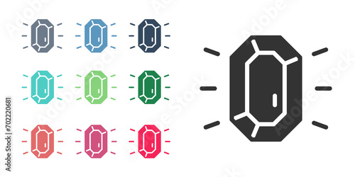 Black Diamond icon isolated on white background. Jewelry symbol. Gem stone. Set icons colorful. Vector