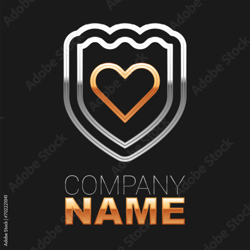 Line Immune system icon isolated on black background. Medical shield. Colorful outline concept. Vector