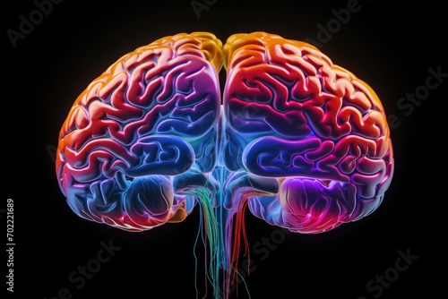 Close up of human brain the most important part of human body. Generative Ai.