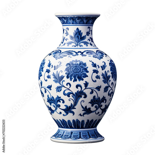 blue vase isolated on white