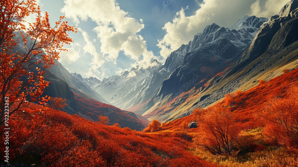 Landscape in the mountains autumn