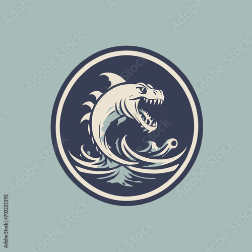 Sea Monster Logo Design EPS format Very Cool