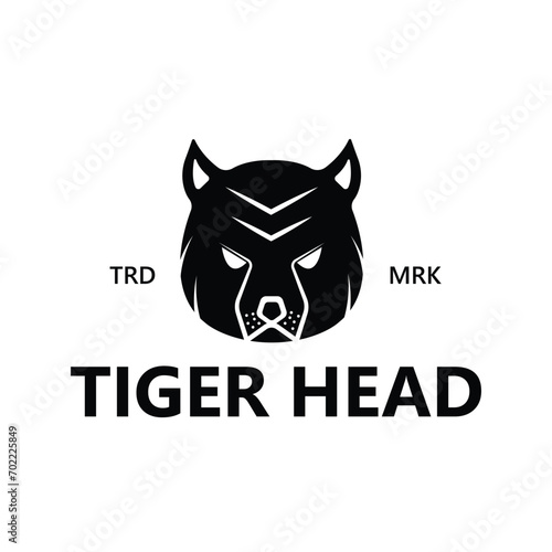 simple concept tiger head logo design for companies and businesses