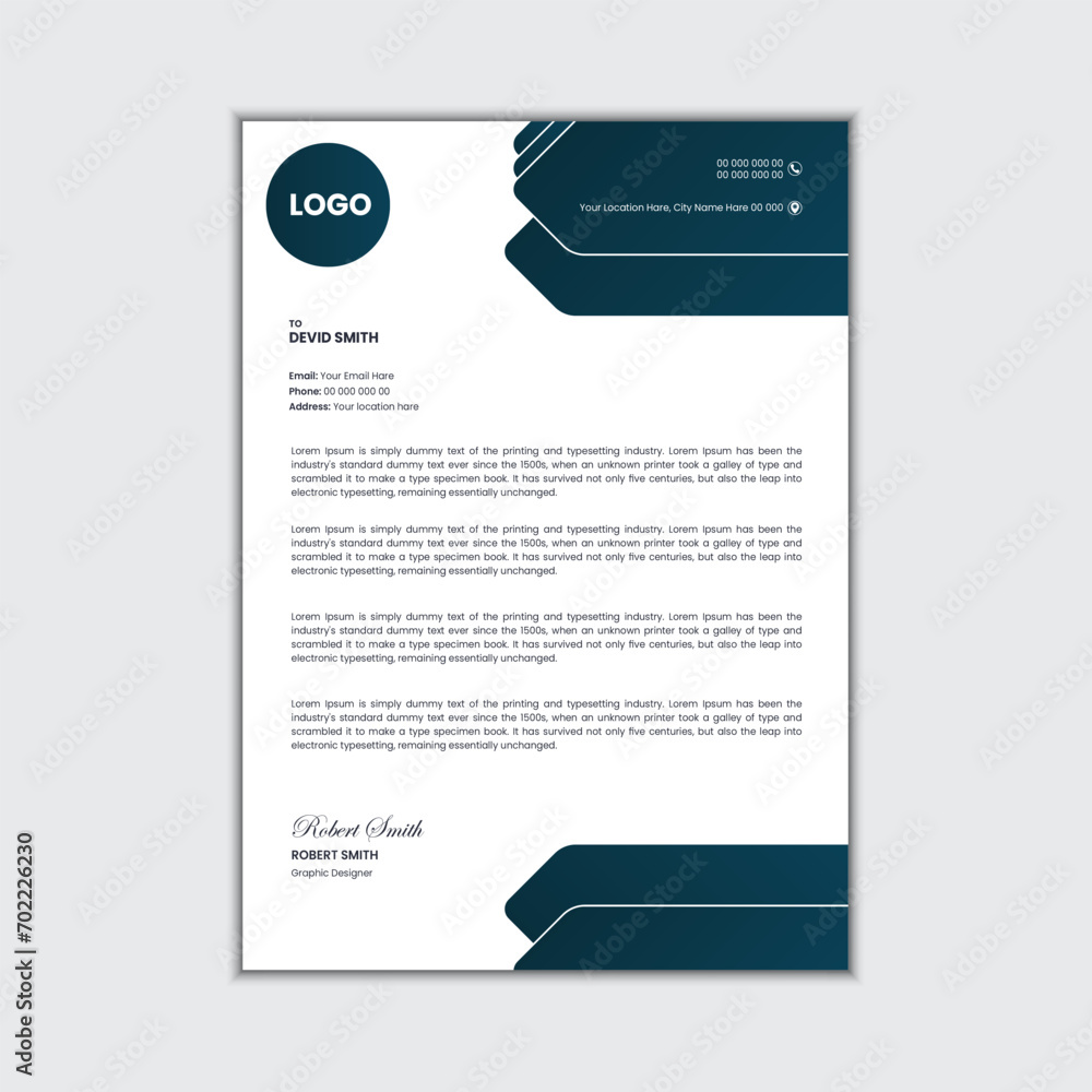 Obraz premium Vector modern letterhead design template