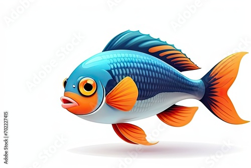 Isolated beauty: Tropical fish illustration on a clean white background.