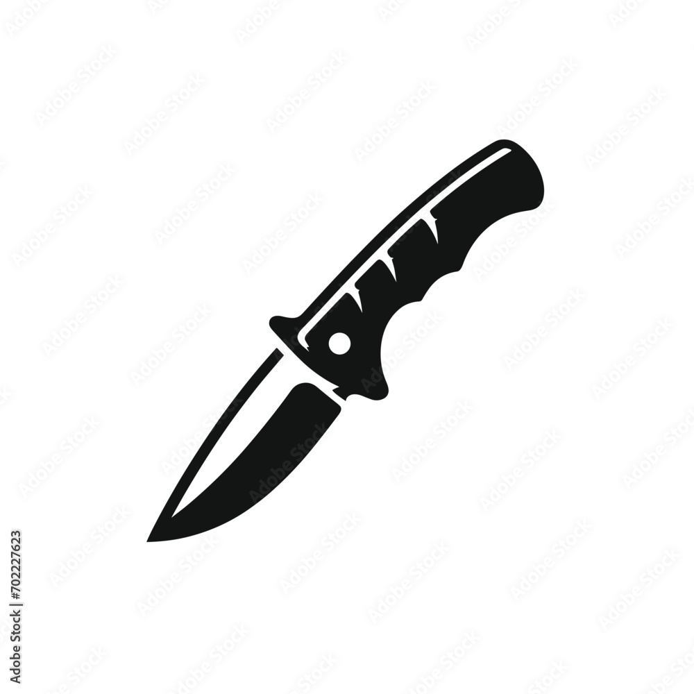 Obraz premium logotype of a knive, black and white, small size, isolated 