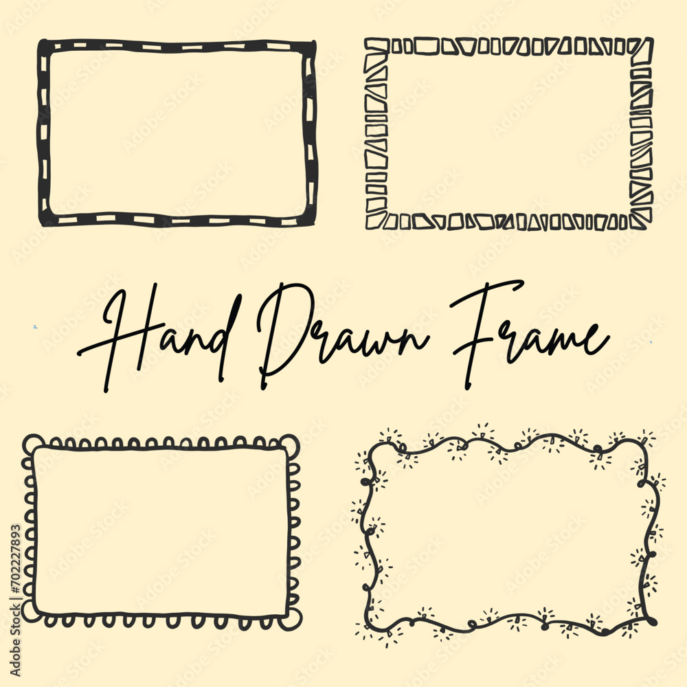 vector hand drawn frames collection