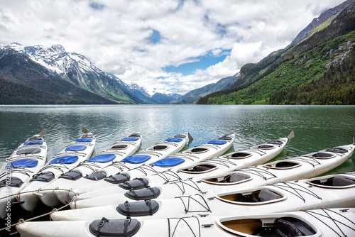 Chilkoot Lake State Recreation Area, Surrounded by mountains you can enjoy kayaking on the lake  photo