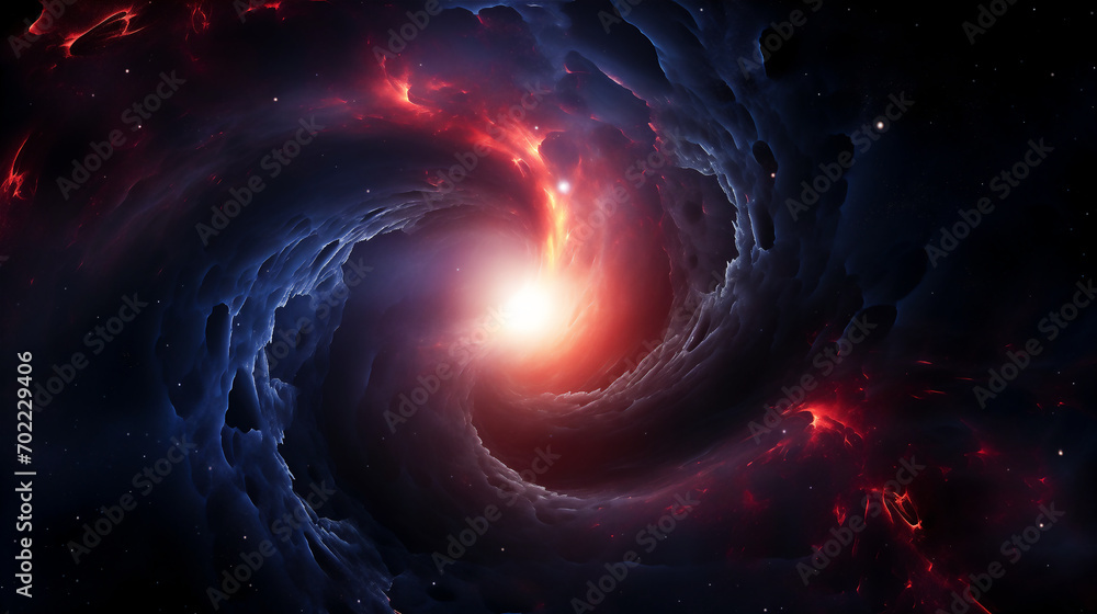 Wallpaper of a black hole , surrounded by a nebula in space