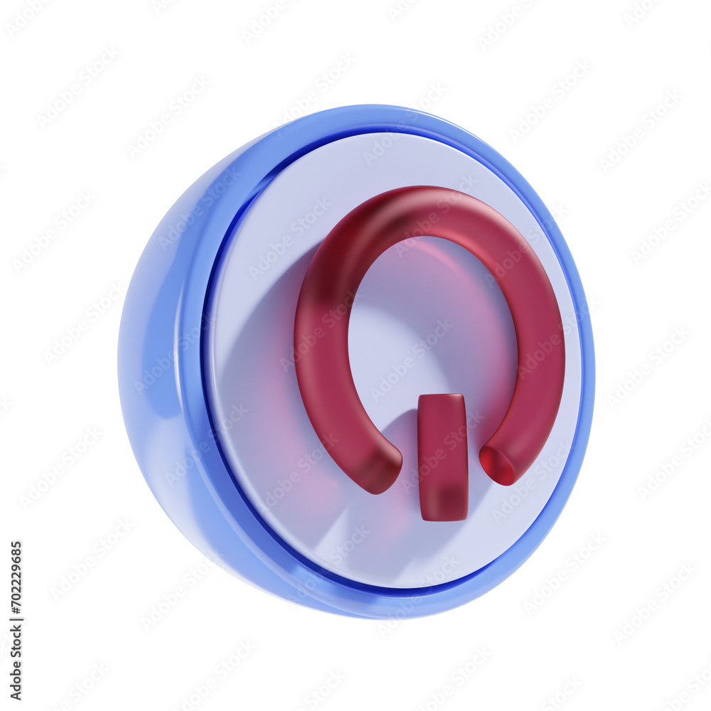 Fototapeta premium power button with round background 3d icon