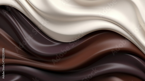 Abstract background of silky smooth chocolate and vanilla swirls, creating a luxurious and indulgent texture. photo
