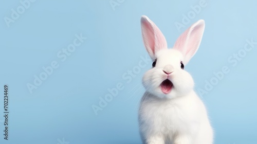 Easter bunny on a plain background, minimalism, space for text © VIK