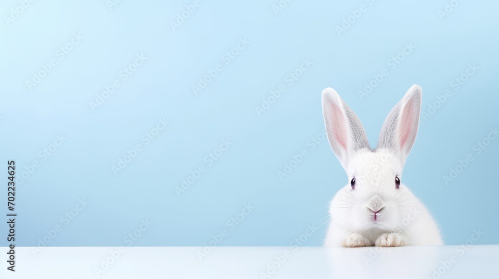 Obraz premium Easter bunny on a plain background, minimalism, space for text