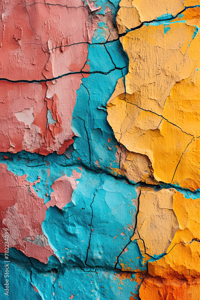 Fototapeta premium Wet colorful plaster paint on wall for background