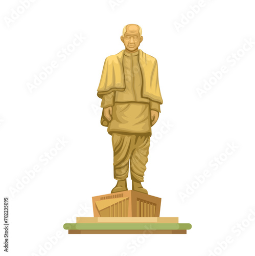 Statue Of Unity World Tallest Statue In India Illustration Vector