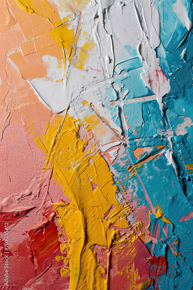 Fototapeta premium Wet colorful plaster paint on wall for background