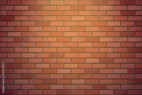 red color brick wall front view background