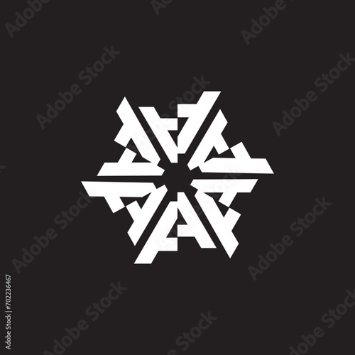 Conceptual logo of the letter A in the form of a snowflake. A simple and stylish icon or pictogram for your brand or website.  (ID: 702236467)