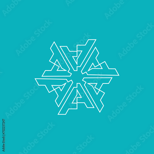 Abstract snowflake logo for conditioning, technology, cooler company. Logo of the letter A in the form of a snowflake. A simple and stylish icon or pictogram for your brand or website. (ID: 702237247)