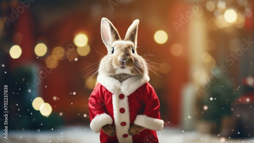 Furry Friend in Festive Fur: Santa Bunny © margarit