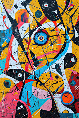 Abstract colorful expressionist painting for background