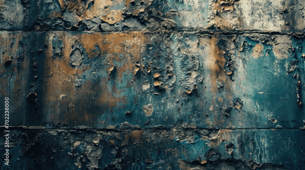 A Weathered Metal Wall with Fading Paint