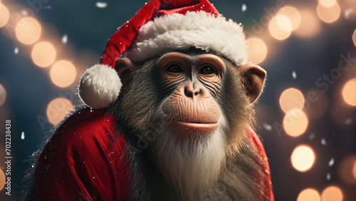 Festive Primate: Santa's Cap Charm © margarit