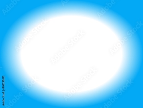 Blue background. Blue color in the middle of a bright white oval.