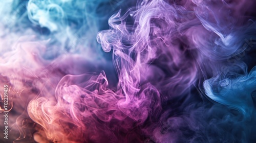 Colorful Smoke Against a Black Background