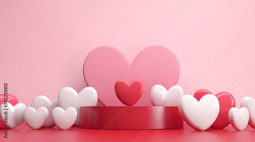Valentine's day background isolated on pink background
