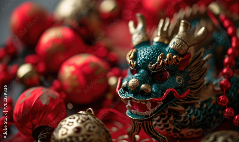 Fototapeta premium Happy new year 2024 year of the dragon. Chinese new year of the dragon