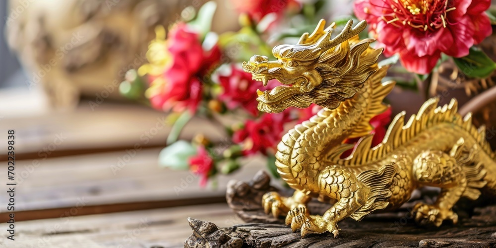 Obraz premium Happy new year 2024 year of the dragon. Chinese new year of the dragon