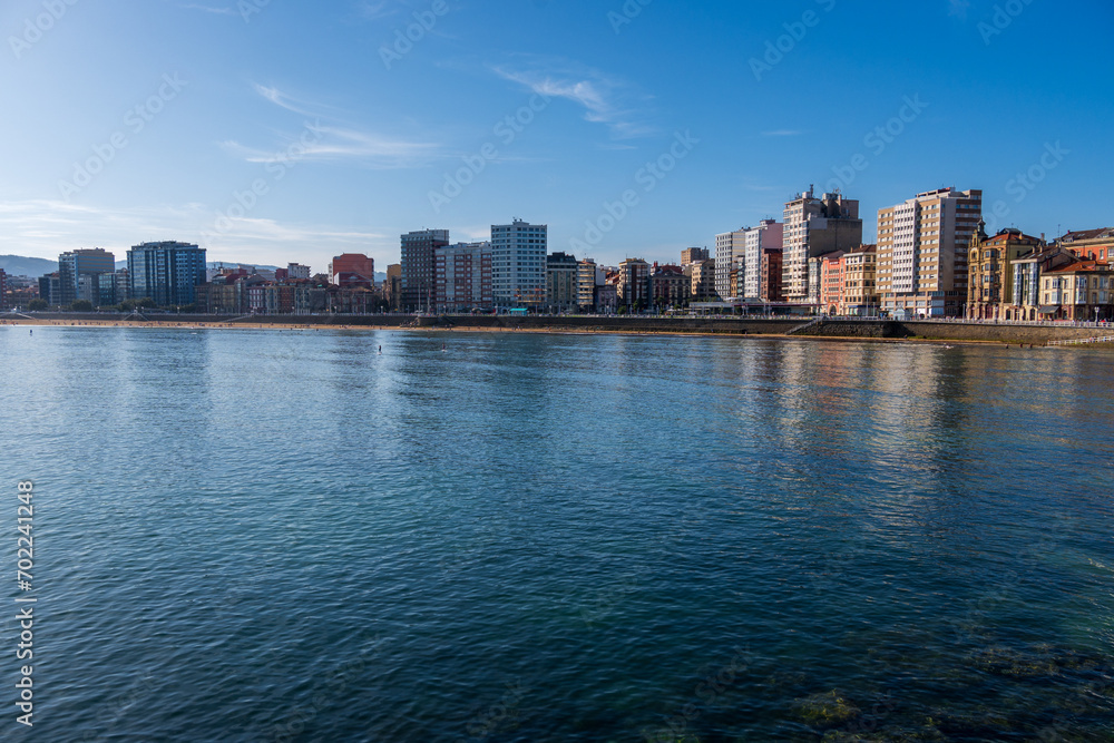 Different views of the city of Gijón, Asturias. Spain.