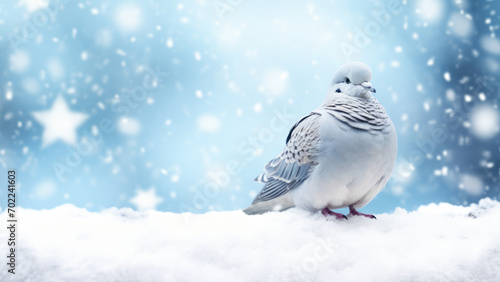 Snowfall Symphony: Winter Bird Amidst Snowflakes