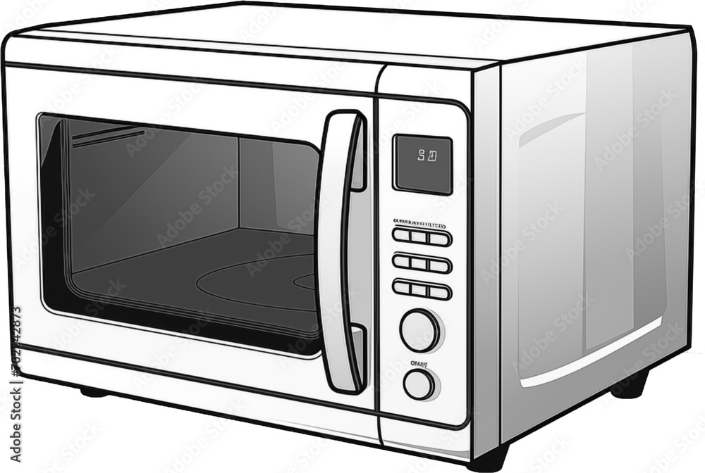 Fototapeta premium microwave oven isolated on white
